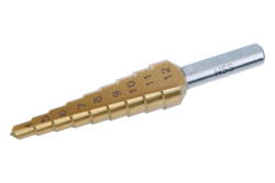 Stup�ovit� vrt�k HSS TiN, 4�12 mm, 9 stup�ov