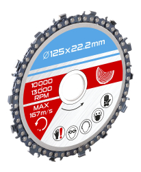 Re�azov� kot�� rezn� do dreva, 125�22,2 mm