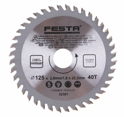 P�lov� kot�� do dreva, TCT, 125�2,8�22,2 mm, 40 zubov