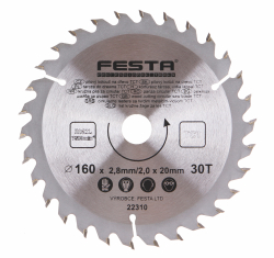P�lov� kot�� do dreva TCT 160x2,8x20mm 30 zubov