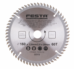 P�lov� kot�� do dreva TCT 160x2,8x20mm 60 zubov