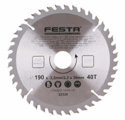 P�lov� kot�� do dreva TCT 190x3,2x30mm 40 zubov