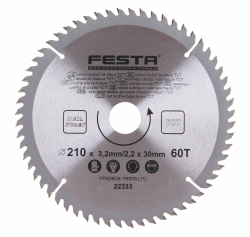 P�lov� kot�� do dreva, TCT, 210�3,2�30 mm, 60 zubov