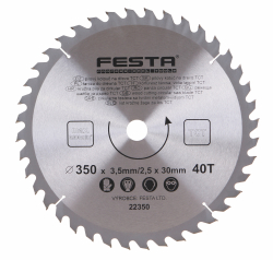 P�lov� kot�� do dreva TCT 350x3,5x30mm 40 zubov